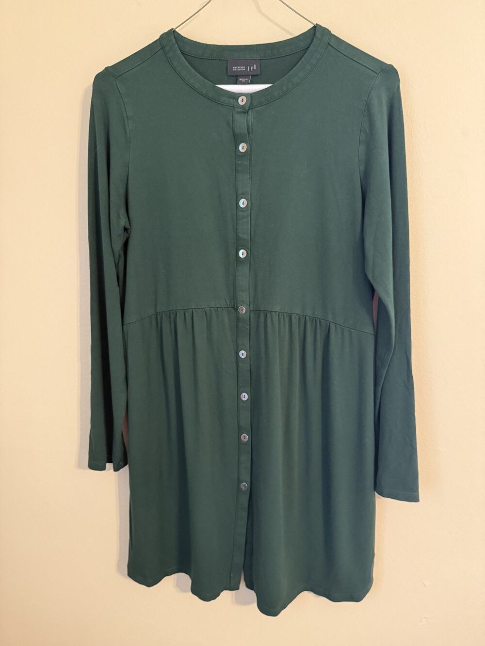 J Jill Wearever Hunter Green Mini Dress/Tunic Top Size XS